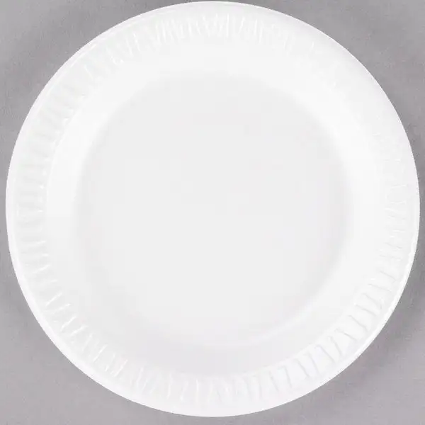 White Foam Plate 6"