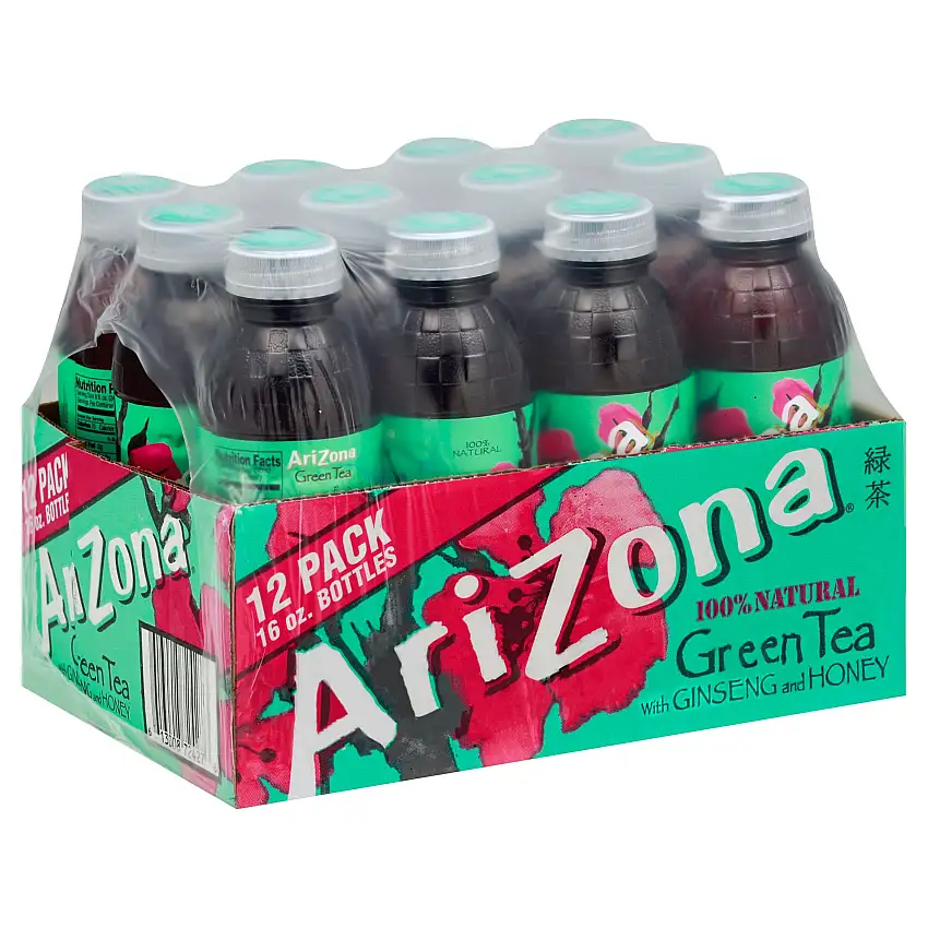 AriZona Green Tea Iced Tea - 16 oz Bottles 12 Pack