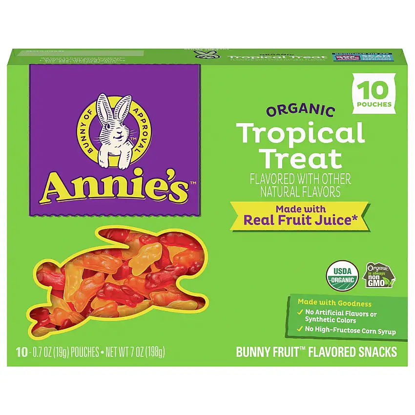 Annies Organic Tropical Treat Bunny Fruit Flavored Snacks - 7.0 OZ 8 Pack