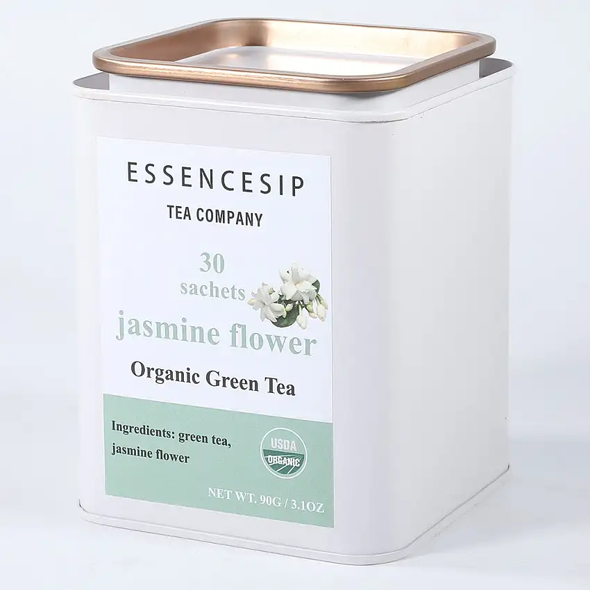 ESSENCESIP Organic Jasmine Green Tea Bags | Jasmine Flower Aroma | 30 Sachets