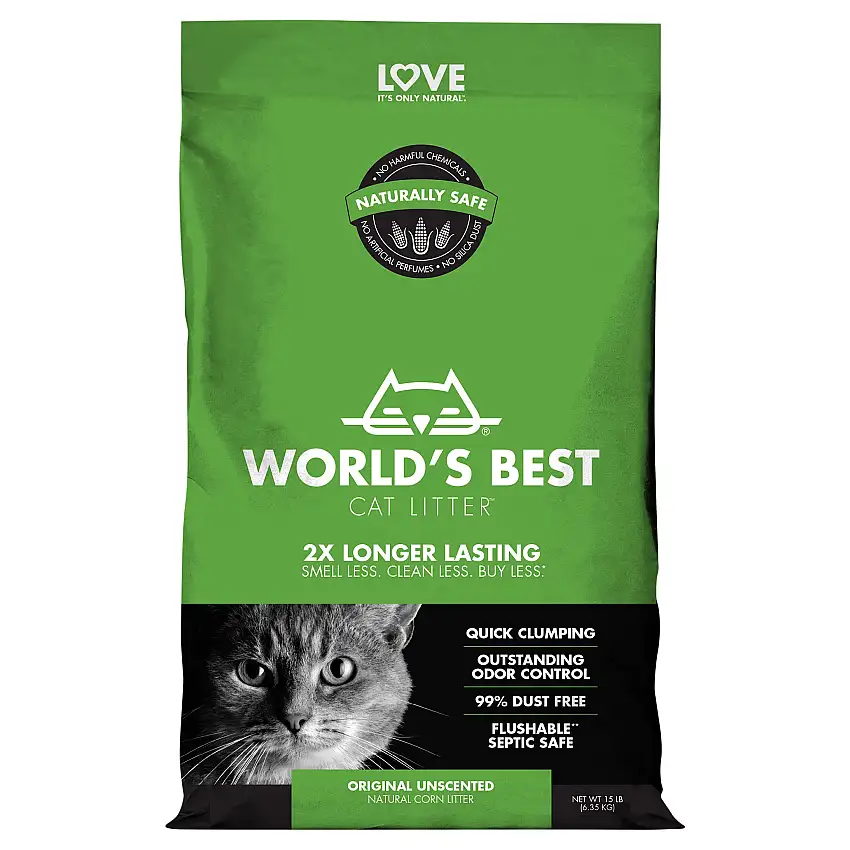 World's Best Original Series Clumping Unscented Corn Cat Litter - 15 OZ 3 Pack