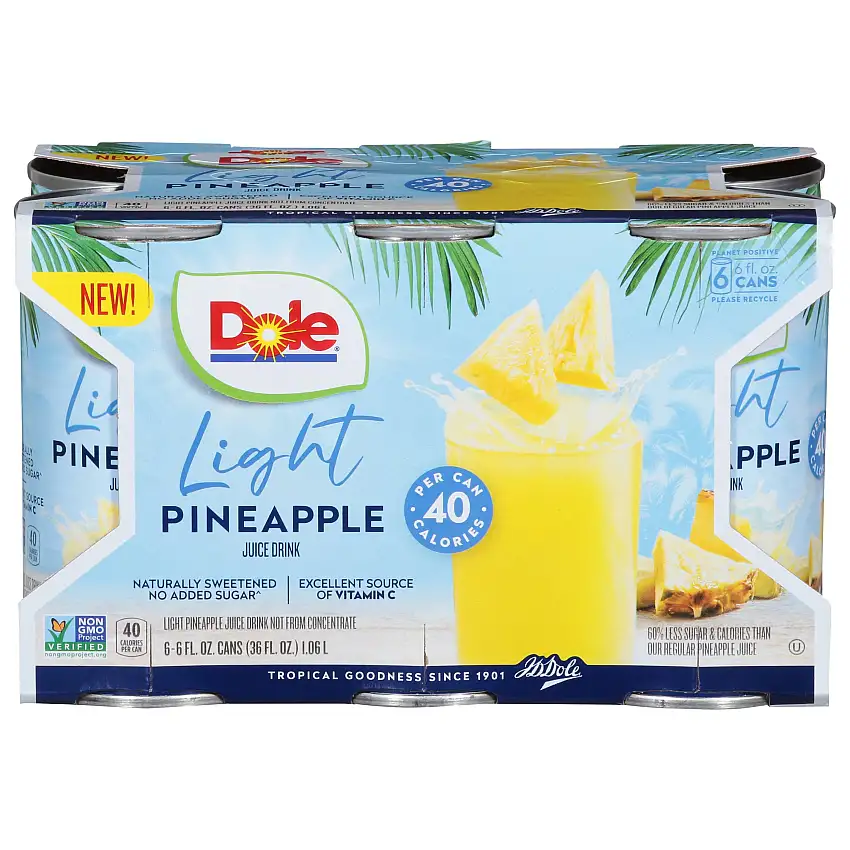 Dole Light Pineapple Juice - 36.0 OZ 8 Pack