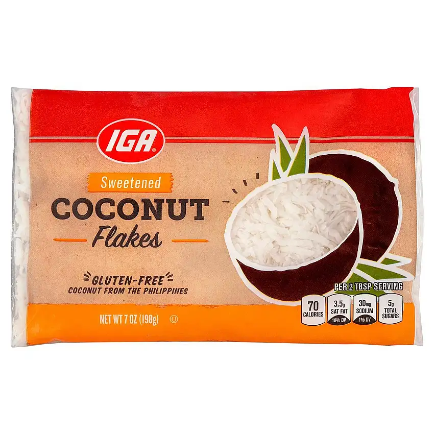 IGA Coconut Flaked - 14 OZ 12 Pack