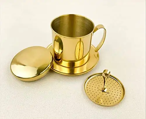 Vietnamese Slow Drip Filter - 12 Oz Gold Color