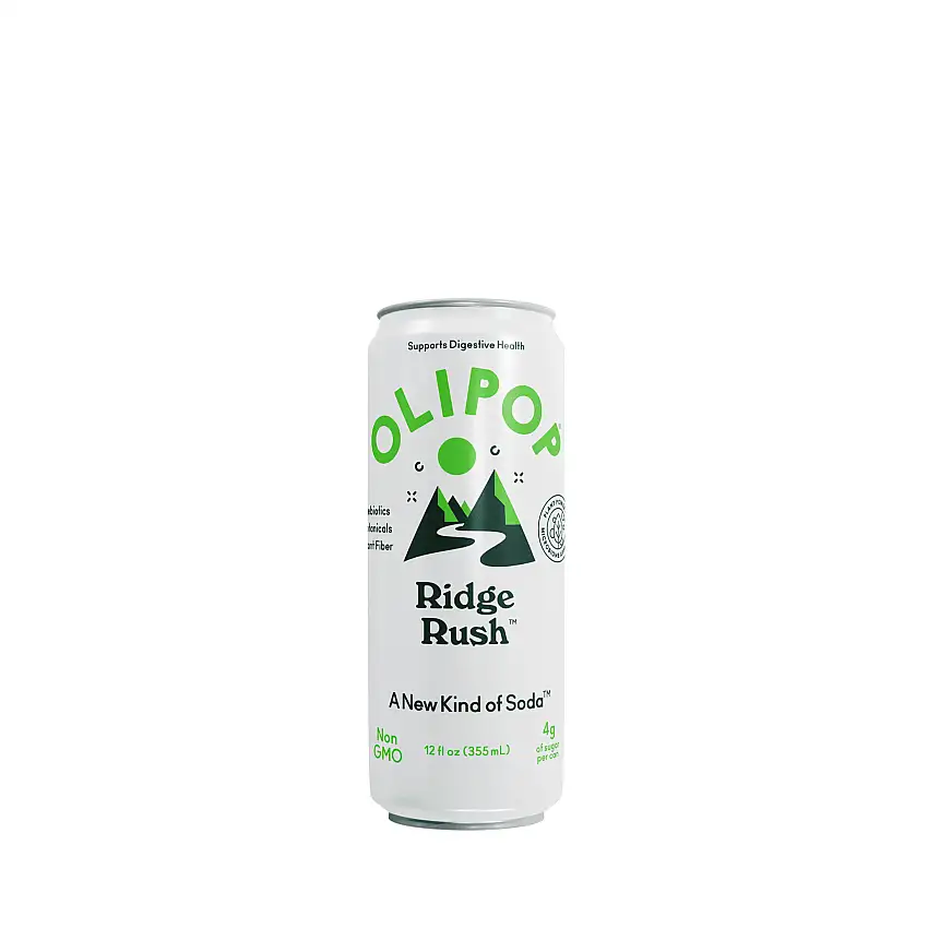 Olipop Prebiotic Soda - Ridge Rush 12 fl oz (Shelf Stable Sleek Cans)