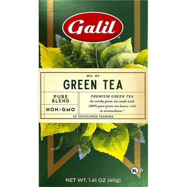 Galil Green Tea - Pure Blend 20 Enveloped Teabags 1.41 oz.