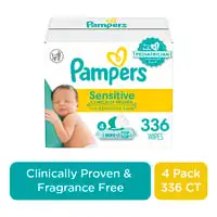 Pampers, Sensitive - Sensitive Baby Wipes 336 Count, 4X
