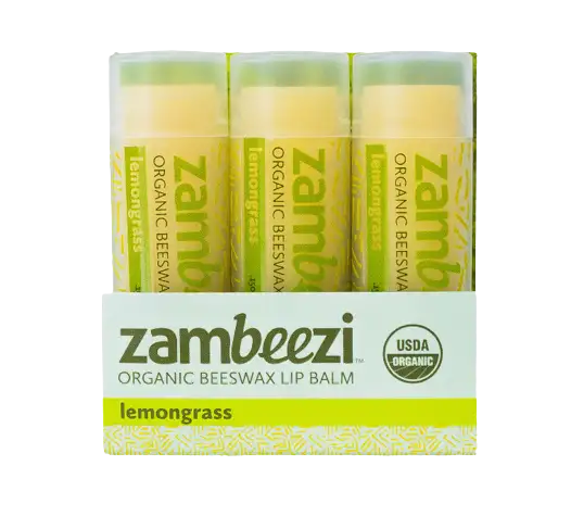 Zambeezi Lemongrass Lip Balm 3-Pack - 0.15 OZ 10 Pack