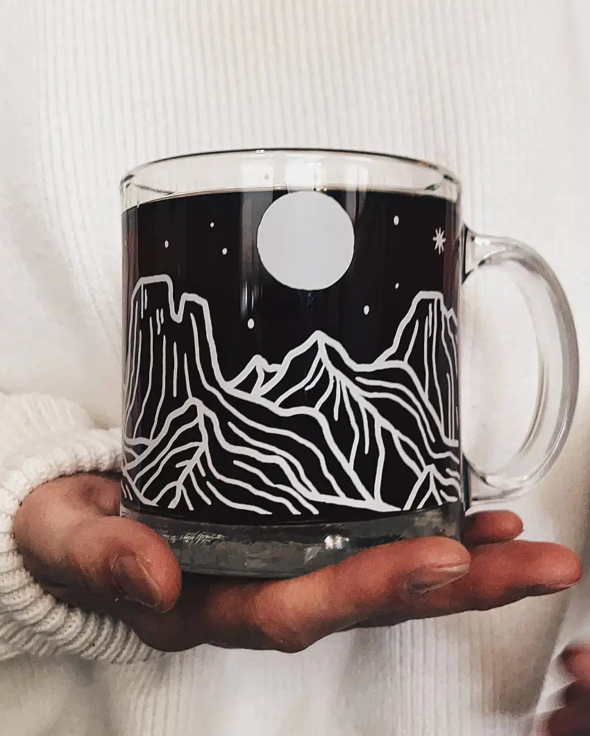 Mountain Range Glass Mug