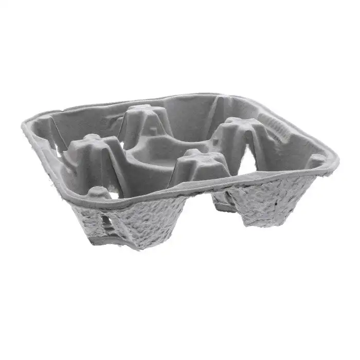 Molded Fiber Tray 4-Cup 8x8