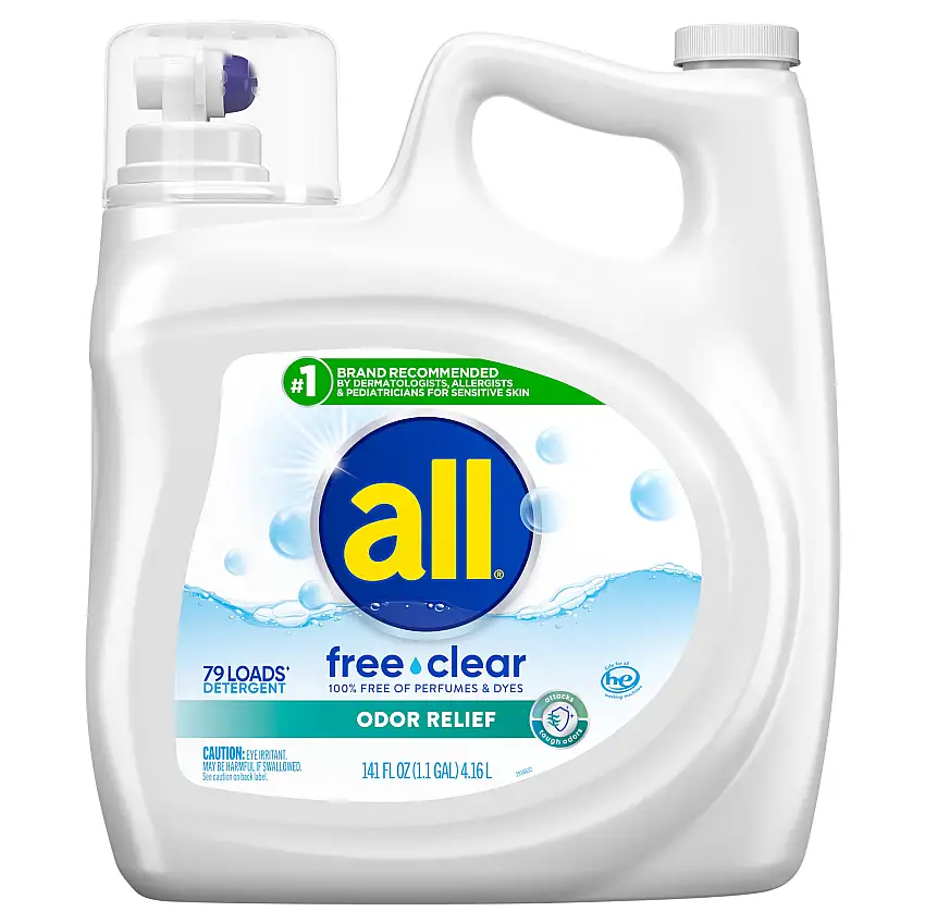 All Free Clear Odor Relief Liquid Detergent - 141.0 OZ 4 Pack