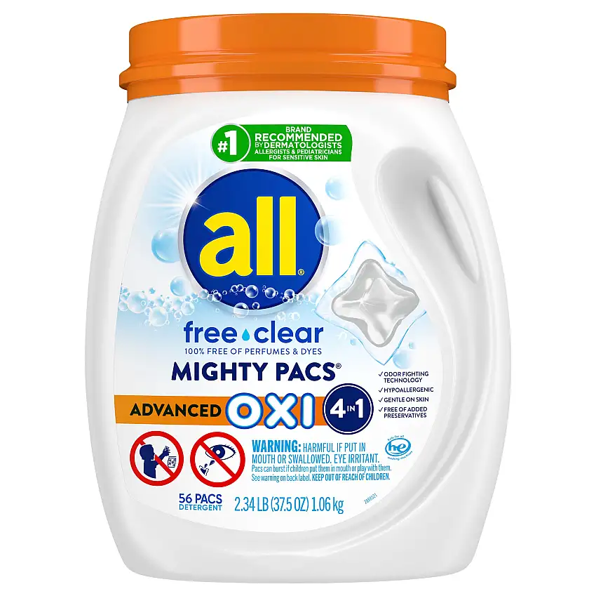 All free clear liquid laundry detergent Advanced Oxi - 37.5 OZ 4 Pack