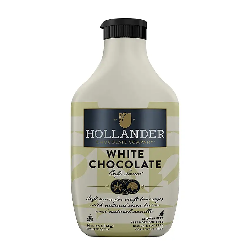 Hollander Chocolate Sweet Ground White Chocolate Sauce 14 oz. Squeeze Bottle(s)