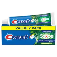 Crest, Whitening Plus Scope - Plus Scope Outlast Toothpaste, Long Lasting Mint, 5.4 oz, 2 Pack