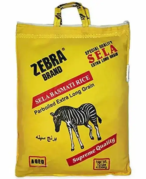 Zebra Brand Sela Basmati Rice Extra Long Grain, 10 lbs