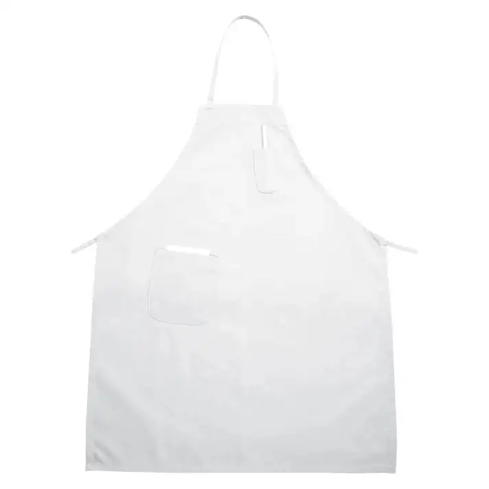 Apron Bib Fxd 2 Pocket White
