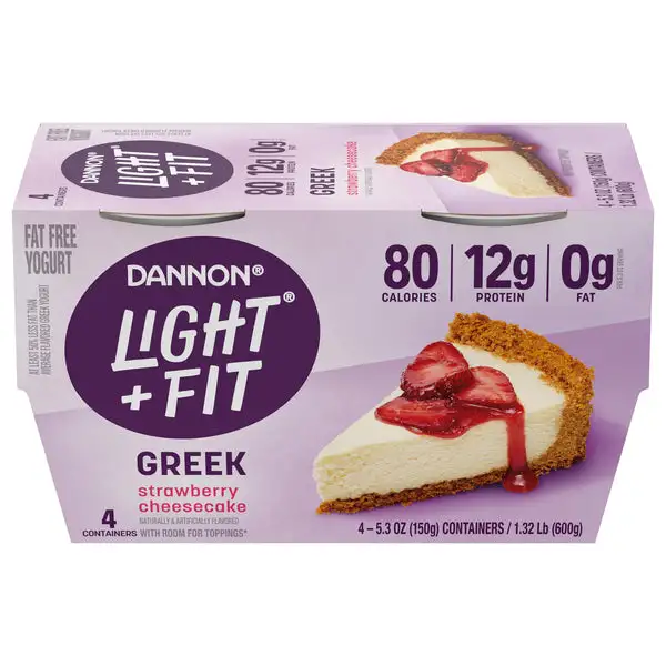 Dannon, Light + Fit - Yogurt, Greek, Fat Free, Strawberry Cheesecake