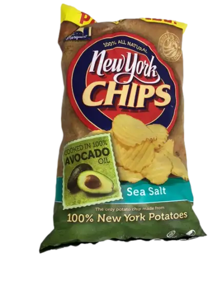 New York Chips Sea Salt Chips cooked in Avocado Oil - 16 OZ 12 Pack
