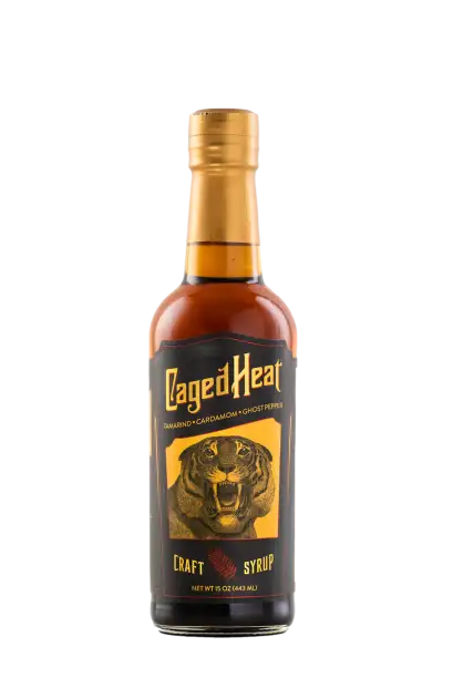 Absinthias Bottled Spirits Caged Heat Syrup - Tamarind, Cardamom & Ghost Pepper - 15 FL OZ 12 Pack