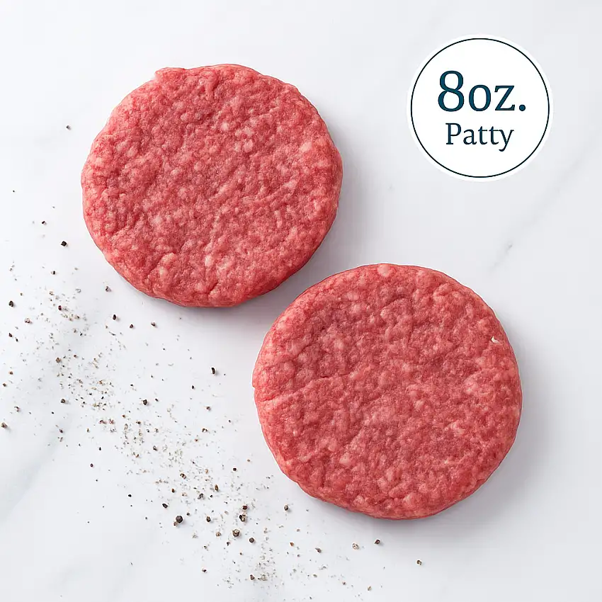 8oz Patty 80/20 - 12lb Case (With Sticker/Retail) | WHOLESALE