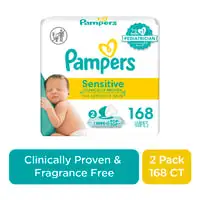 Pampers, Sensitive - Sensitive Baby Wipes 168 Count, 2X