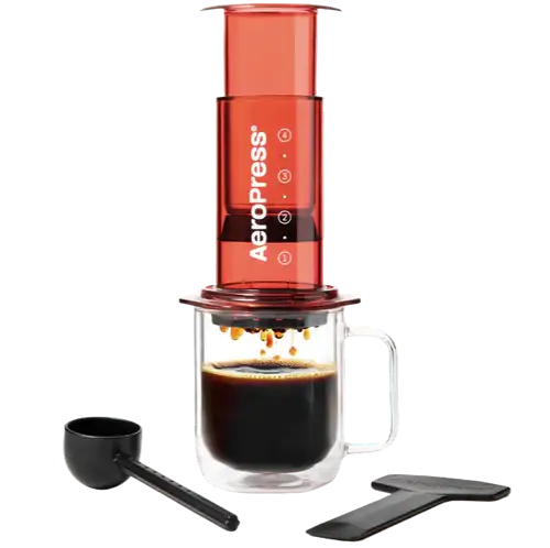 AeroPress Clear Coffee Maker- Red