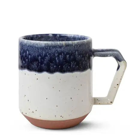 White with Navy Drip Chips Mug