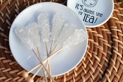 12 White Candy Rock Sticks