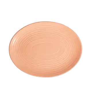 China Red Oval Coupe Platter 11-1/2in