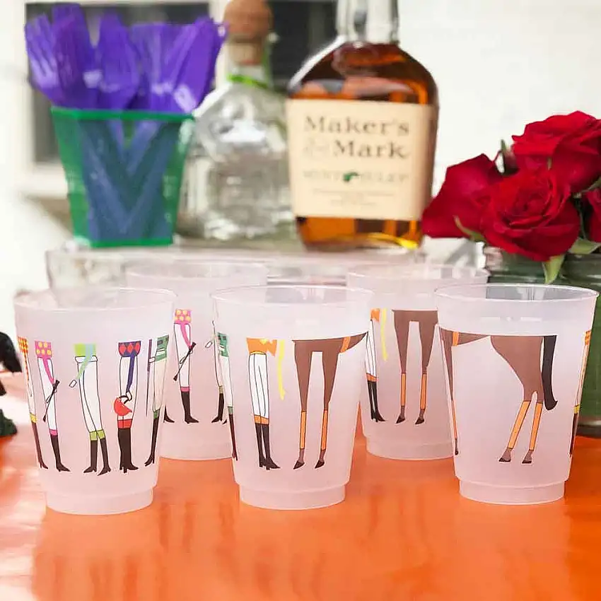 Horse & Jockey Legs Racing Themed Cups | Set of 10