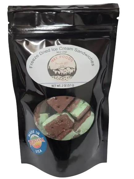 1883 Foods Freeze Dried Ice Cream Sandwich - Mint Chocolate Chip - 2 OZ 18 Pack