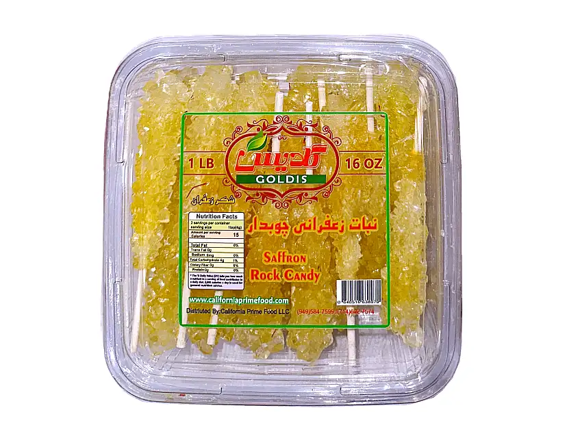Saffron Rock Candy (1 Pound) 20 Sticks (Nabat-Nabaat)
