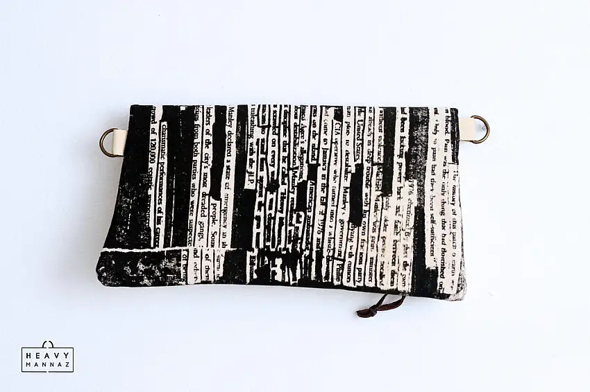 South-side clutch with Canvas & Faux Leather