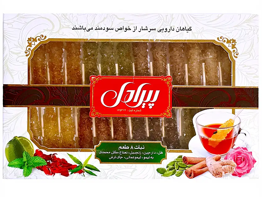 8-Flavors Saffron Rock Candy - 24 Sticks (Nabat, Nabaat)