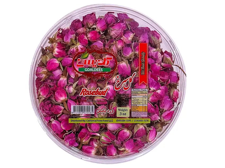 Dried Damask Rose Buds - 3 Oz (Gol Mohammadi)