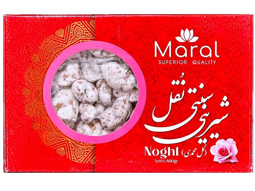 Large Sugar Coated Almond - Rose Flavored (Noghl)