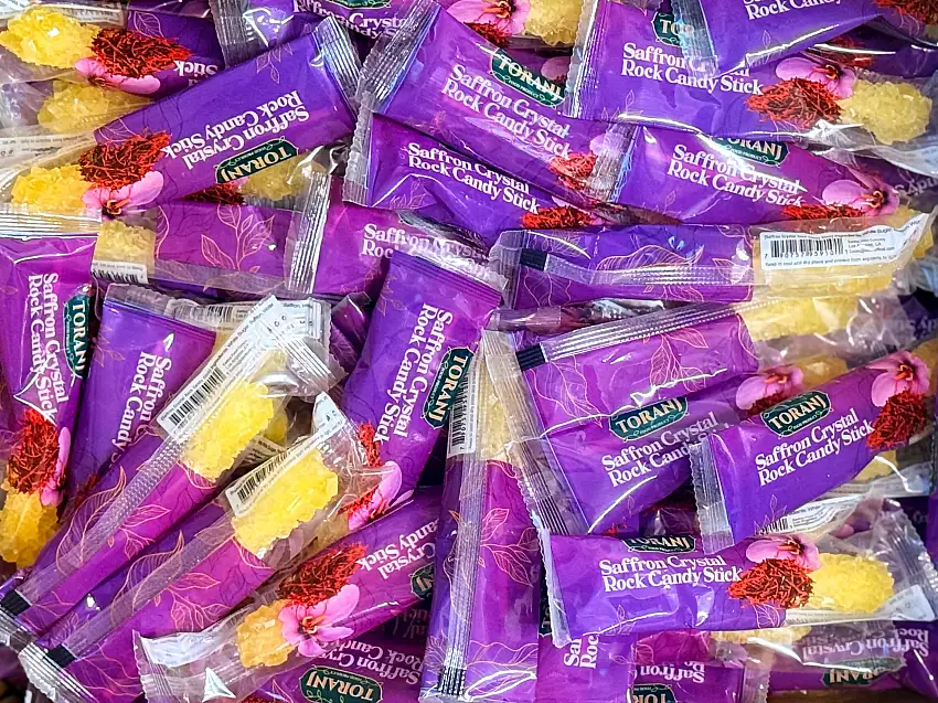 Bulk Single wrapped Rock Candy With Stick (250 Pieces) Nabat, Nabaat)