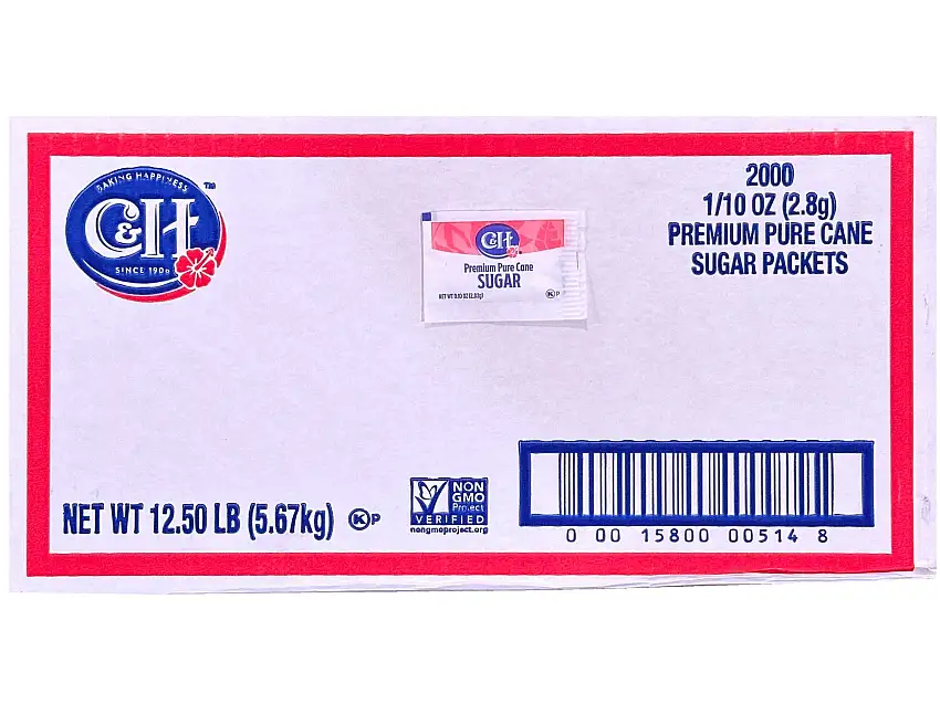 C&H Premium Cane Sugar 2.8 Gr (2000 Packs)