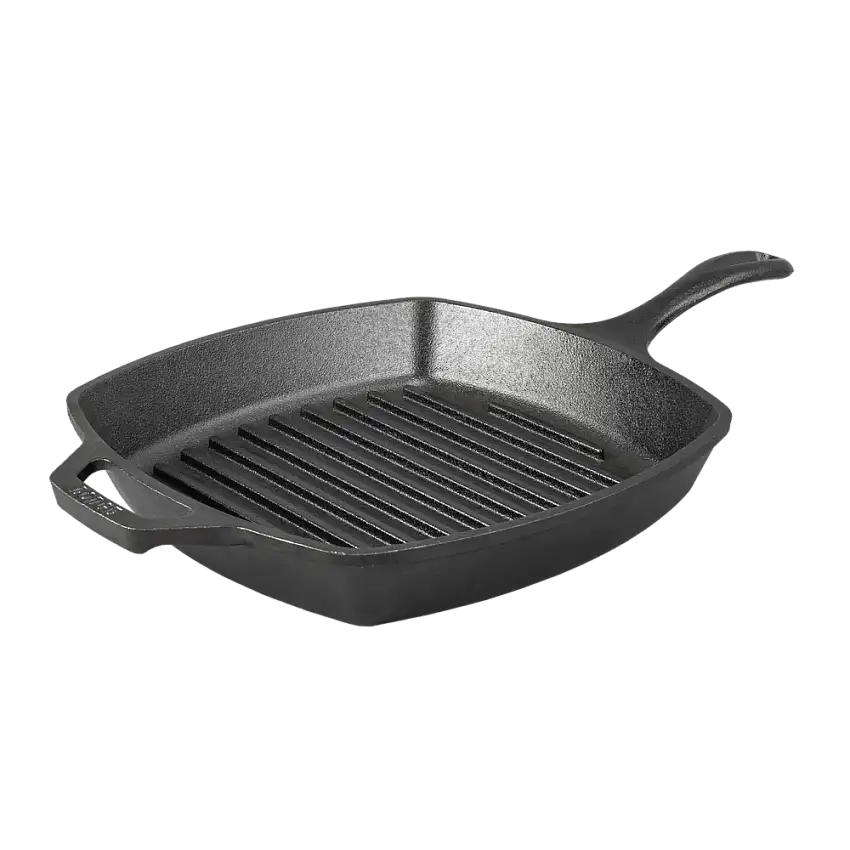 Cast Iron Grill Pan Square 10.5in
