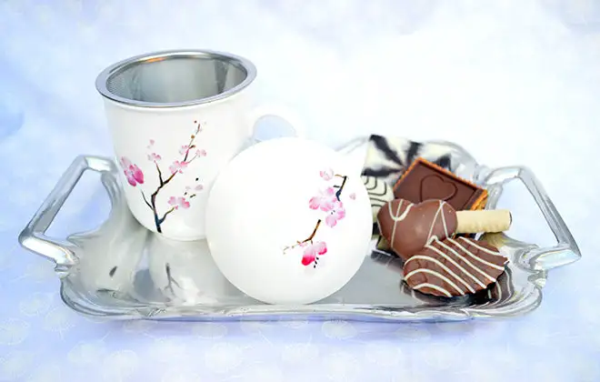 Mug Cherry Blossom with Filter & Lid, 350 ml