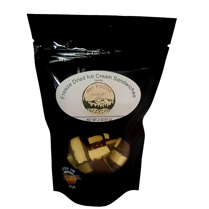 1883 Foods Freeze Dried Ice Cream Sandwich - Vanilla - 2 OZ 18 Pack