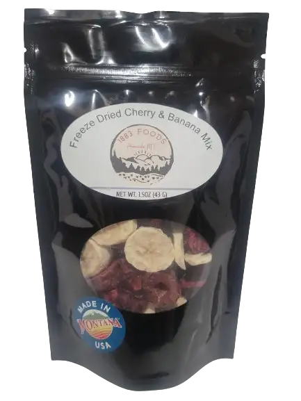 1883 Foods Freeze Dried Banana / Cherry Mix - 1.5 OZ 18 Pack