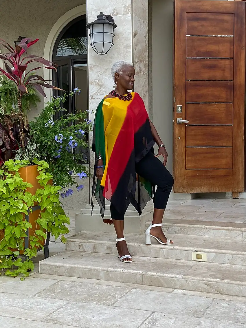 Triangle Kaftan  striped rasta