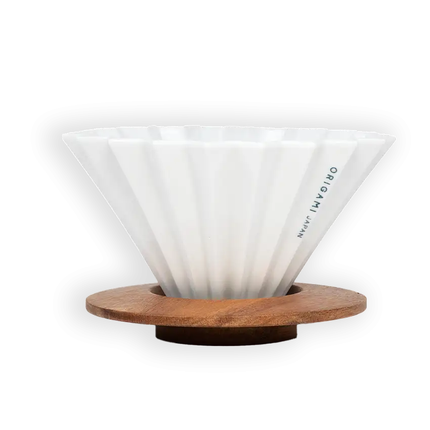 Origami Medium White Dripper with Holder