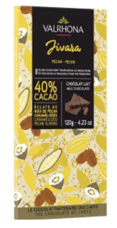 Valrhona Jivara Chocolate Bar with Pecans 85g