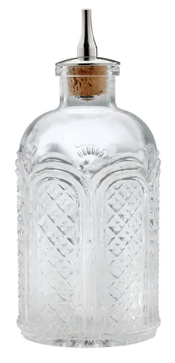 Glass Bitters Bottle Retro Design 5.1 OZ.  S/S