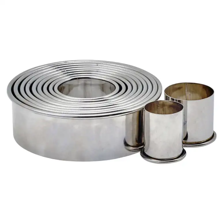 Round Cookies Cutter Set 11 piece, Stainless Steel Plain.
