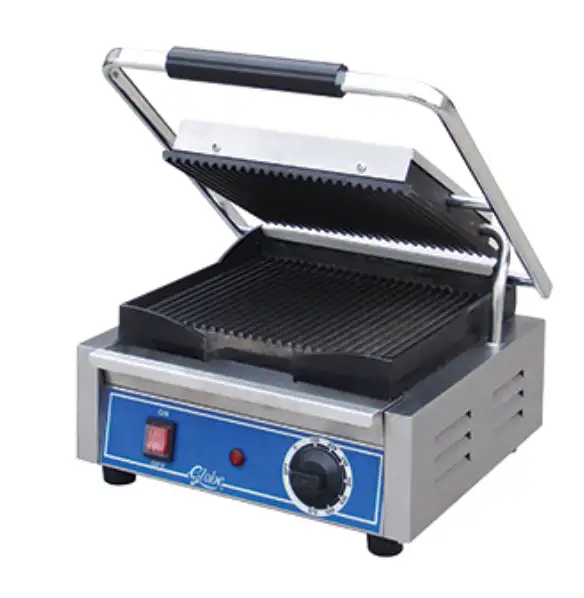 Globe Grooved Panini Press 10x10 120v