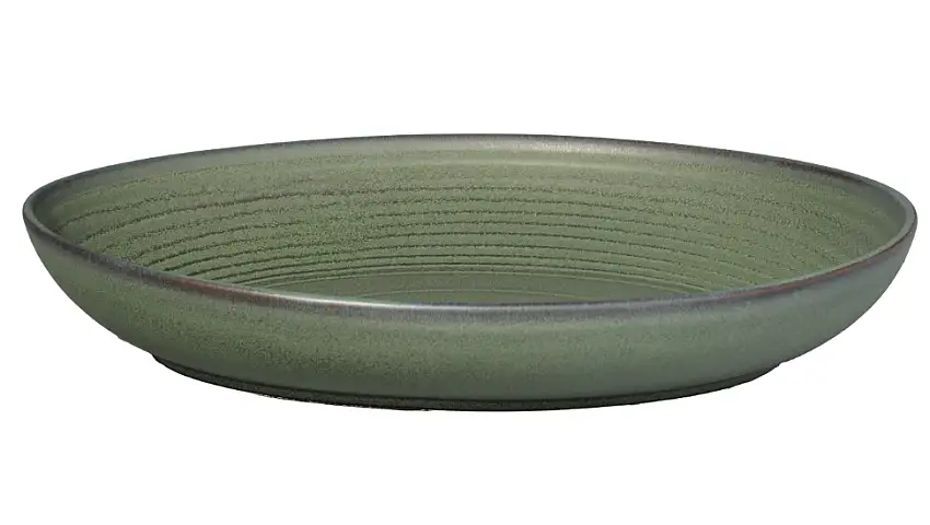 China Green Oval Deep Bowl 8-1/2in