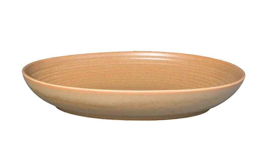 China Tan Oval Deep Bowl 12in